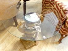 GLASS TOP SIDE TABLE