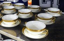 TWELVE MINTON "BUCKINGHAM" BOUILLON CUPS AND SAUCERS