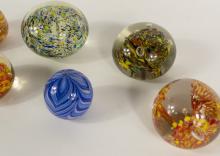 SEVEN ART GLASS PAPERWEIGHTS