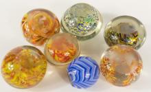 SEVEN ART GLASS PAPERWEIGHTS