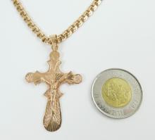 RUSSIAN GOLD CROSS ON CHAIN