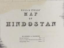 CIRCA 1850 MAP OF HINDUSTAN