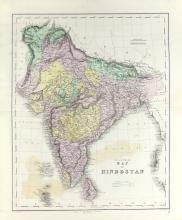 CIRCA 1850 MAP OF HINDUSTAN