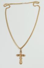 RUSSIAN GOLD CROSS ON CHAIN