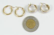 2 PAIRS GOLD EARRINGS