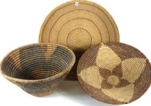 3 WICKER BOWLS/CONTAINERS