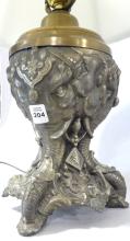 VINTAGE METAL "ELEPHANTS" TABLE LAMP