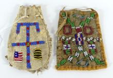 2 BEADED BAGS