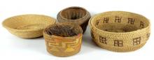 6 WICKER CONTAINERS