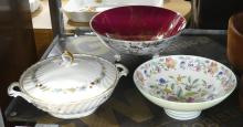 THREE ENGLISH BONE CHINA BOWLS