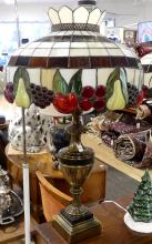 STIFFEL LAMP WITH STAINED GLASS SHADE