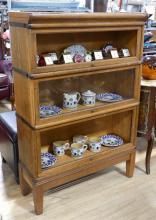 THREE-SECTION BARRISTER'S STACKING BOOKCASE