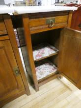 PAIR OF MARBLE TOP BEDSIDE COMMODES