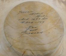 STONE SCULPTURE AND TURNED WOOD BOWL