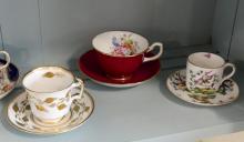 EIGHT ENGLISH CUPS AND SAUCERS