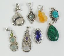 8 STERLING PENDANTS