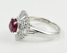 PLATINUM RUBY & DIAMOND RING