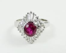 PLATINUM RUBY & DIAMOND RING