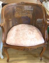 FRENCH CANED TUB CHAIR