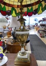 STIFFEL TABLE LAMP WITH STAINED GLASS SHADE