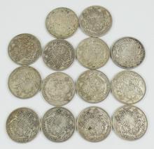 14 CANADIAN SILVER 50-CENTS