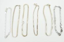 6 STERLING SILVER BRACELETS