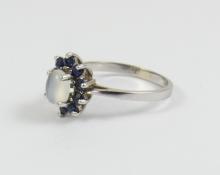 MOONSTONE & SAPPHIRE RING