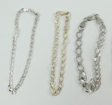 6 STERLING BRACELETS