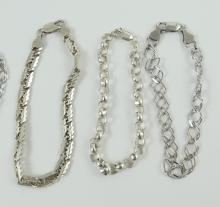 6 STERLING BRACELETS