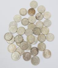 37 CANADIAN SILVER QUARTERS