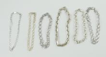 6 STERLING BRACELETS