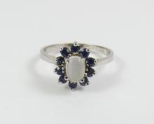 MOONSTONE & SAPPHIRE RING