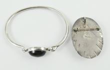 STERLING BROOCH & BRACELET