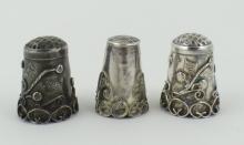 3 STERLING THIMBLES