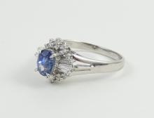 PLATINUM SAPPHIRE & DIAMOND RING