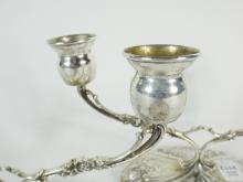 PAIR CONTINENTAL SILVER CANDELABRA