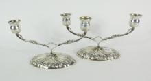 PAIR CONTINENTAL SILVER CANDELABRA