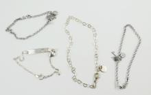 4 STERLING SILVER BRACELETS