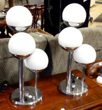 PAIR OF MCM CHROME TABLE LAMPS