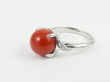 PLATINUM CORAL RING