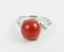 PLATINUM CORAL RING