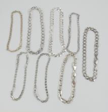 8 STERLING SILVER BRACELETS