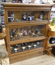 STACKING OAK BARRISTER'S BOOKCASE