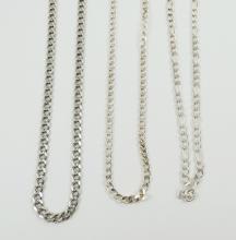 3 STERLING NECK CHAINS