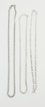 3 STERLING NECK CHAINS