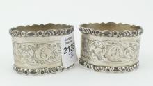 PAIR STERLING NAPKIN RINGS