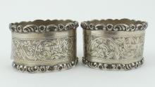 PAIR STERLING NAPKIN RINGS