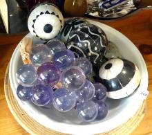 DECORATIVE BALLS, LUCITE GRAPES, ETC.