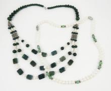 2 GEMSTONE BEAD NECKLACES