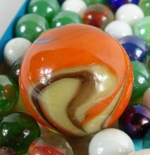 VINTAGE MARBLES INCLUDING AKRO AGATE